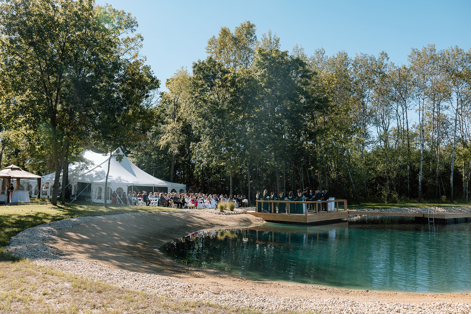 Backyard Wedding Lake Scene in Madison, WI