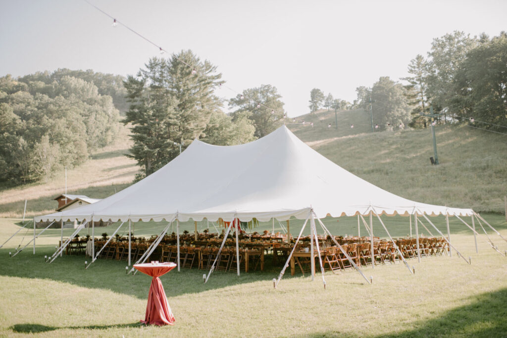 A tented reception at Mt. La Crosse.